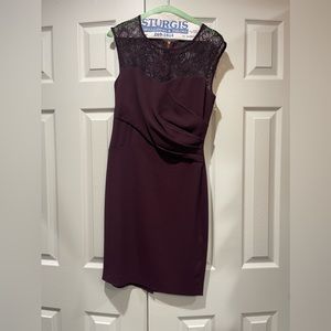 Calvin Klein Plum and lace dress